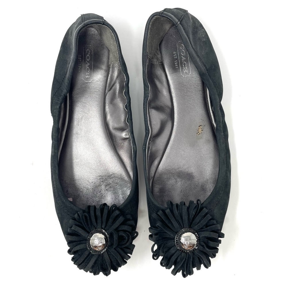 COACH black leather ballet flats, size 9 - Picture 3 of 11